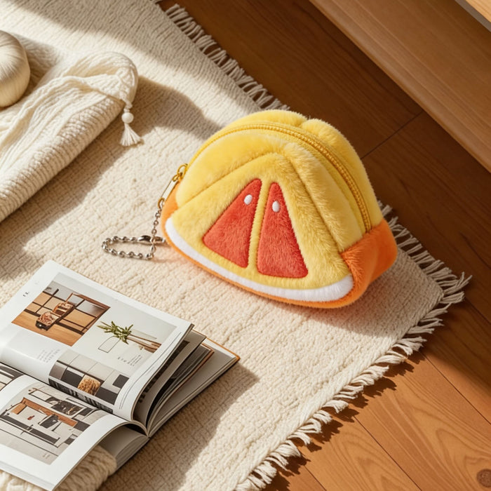 Wholesale Plush Fruit Coin Purse Keychain - Cute Cartoon Design Bag Charm MOQ≥3