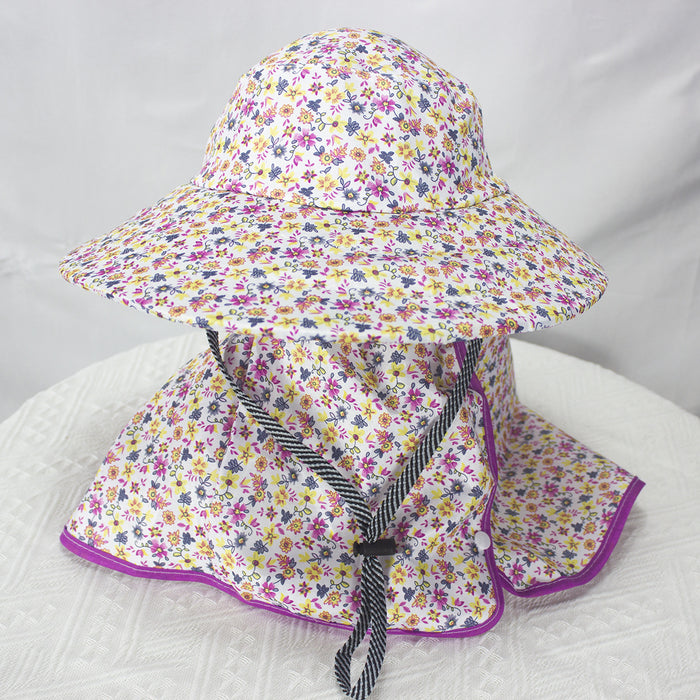Wholesale Summer hat brim tea picking hat UV resistant neck protection hat