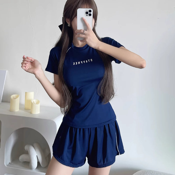 Wholesale New swimsuit with split flat angle, conservative high-end feel, and sporty style