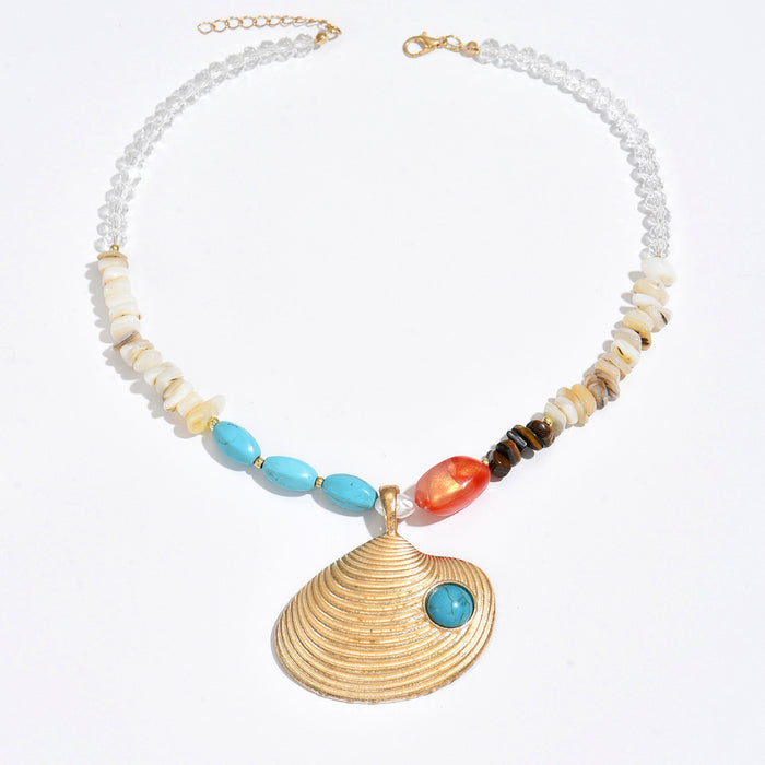 Wholesale Colorful design necklace, fashionable niche shell pendant necklace