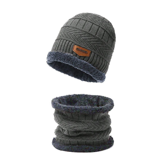 Wholesale Winter Hat  Warm Fleece-Lined Cotton Hat Set