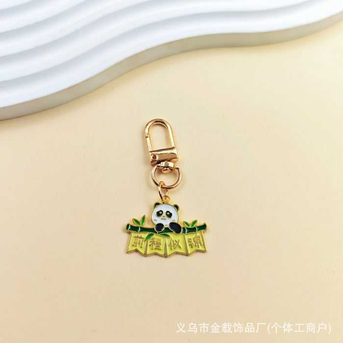 Wholesale Cute Panda Creative Font Keychain Student Backpack Hanging Decoration Small Gift