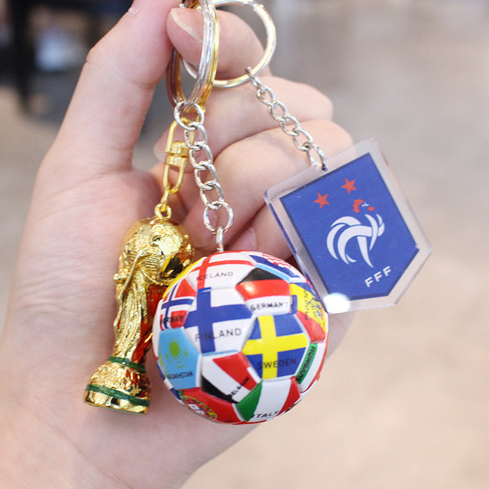 Wholesale Football Acrylic Car Keychain Pendant Gift for Fans