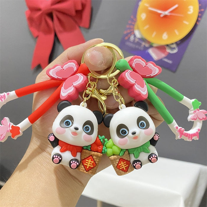 Wholesale PVC Cartoon Doll Panda Keychain JDC-KC-WuYi225