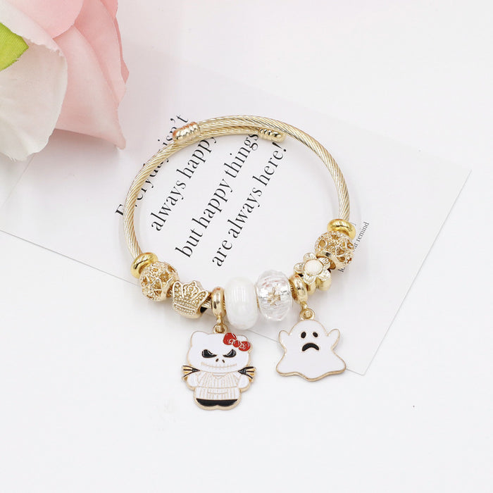 Wholesale Adjustable Skull Ghost Pendant Bracelet Stainless Steel MOQ≥2