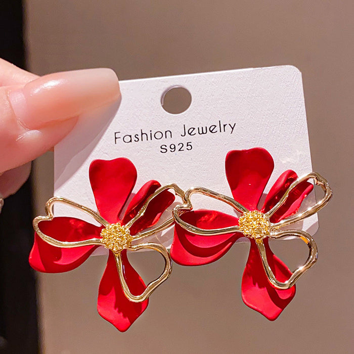 Wholesale Double-layer Flower Petal Earrings Fashion Commuter Earrings for Women
