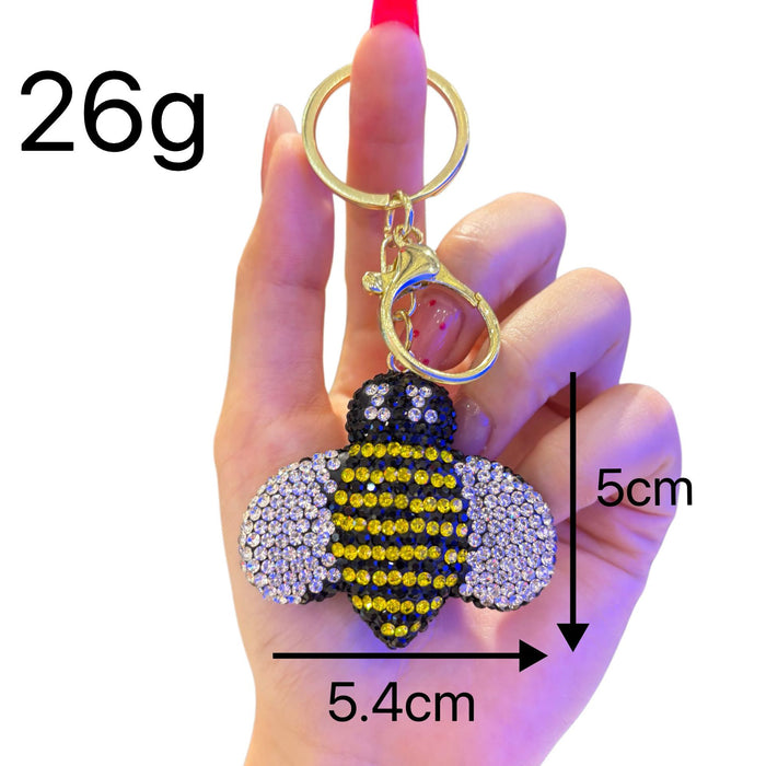 Wholesale 3D Rhinestone Bee Keychain For Women Party Bag Charm Decorative Accessory