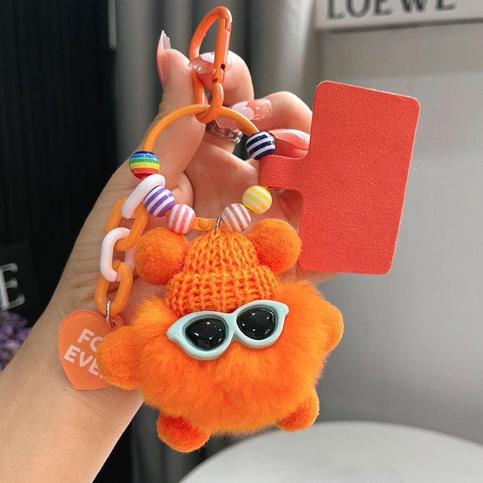Wholesale Plush Strawberry Animal Car Keychain Bag Charm Trendy Decorative Accessory