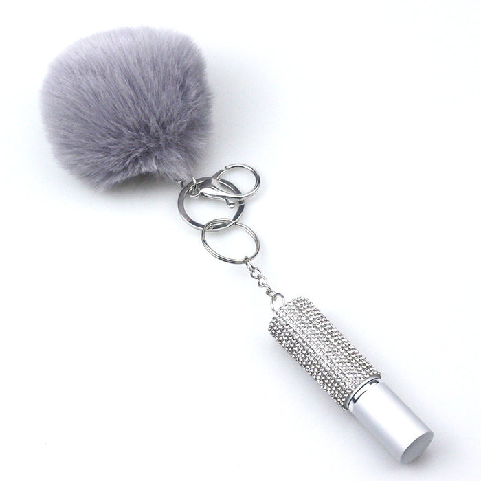 Wholesale Hair Ball Perfume Spray Diamond 2-Piece Keychain JDC-KC-TouMS082