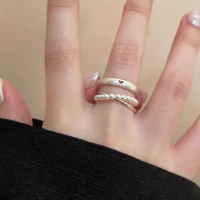 Wholesale Love element ring with an open mouth ring, female fashion personality, niche design, high-end feel, adjustable food ring