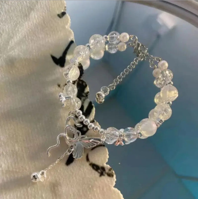 Wholesale Spirit snake butterfly tail bracelet butterfly hand niche high-end glass design bracelet chain