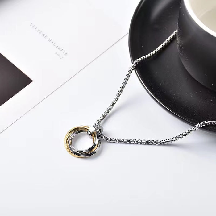 Wholesale Titanium steel necklace, simple and exquisite, niche pendant