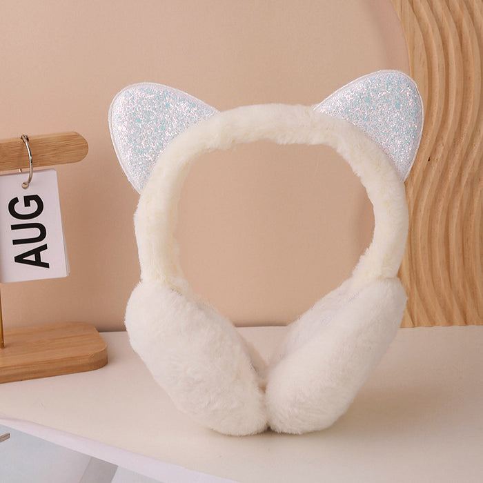 Wholesale warm winter rabbit fur children' s earmuffs
