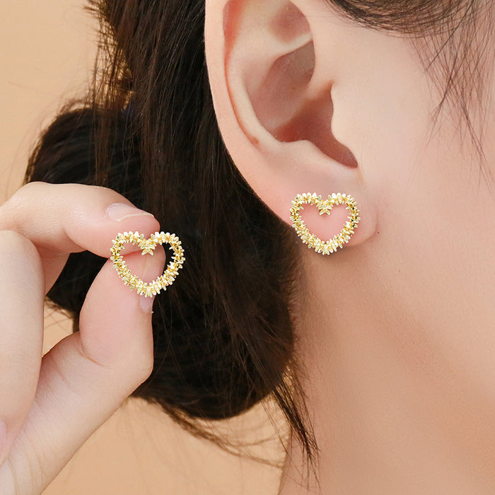 Wholesale Heart earrings gold fashion earrings