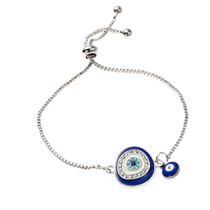 Wholesale Blue Devil' s Eye Bracelet Simple Retro Push-pull Bracelet