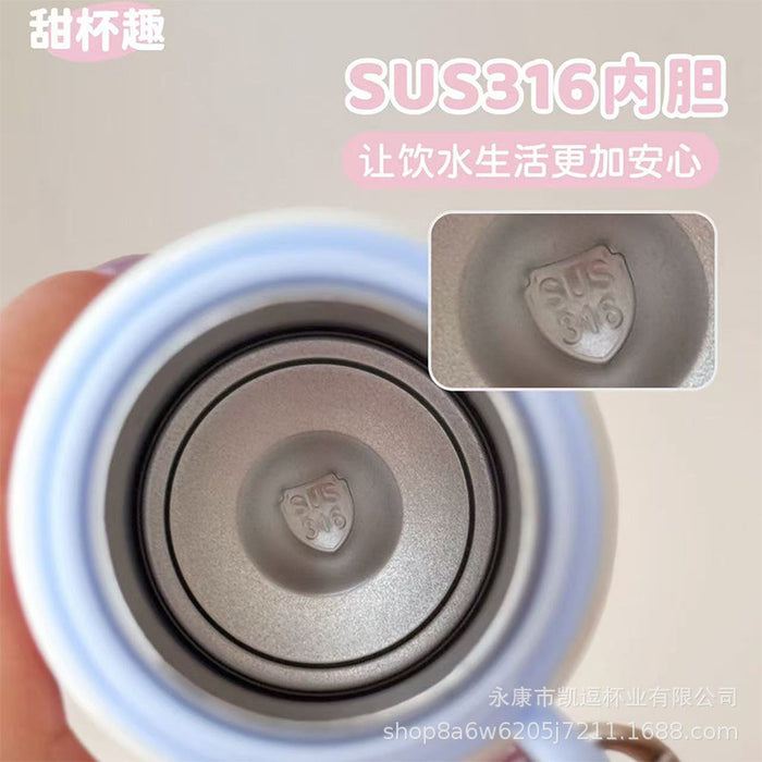 Wholesale Capybara Thermos Cup Stainless Steel Double Drinking Cup Cartoon Cute Girls Straw Cup