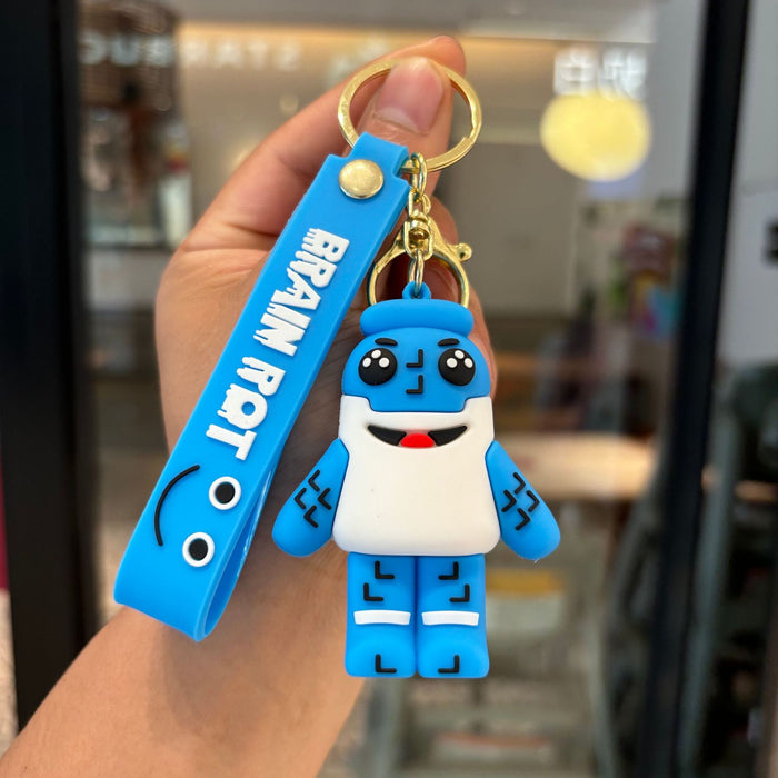 Wholesale 2pcs PVC Brain Teaser Game Keychain Pendant Trendy Bag Charm