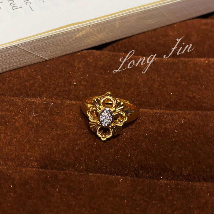 Wholesale Cross Flower Ring Diamond Four-Leaf Clover Ring