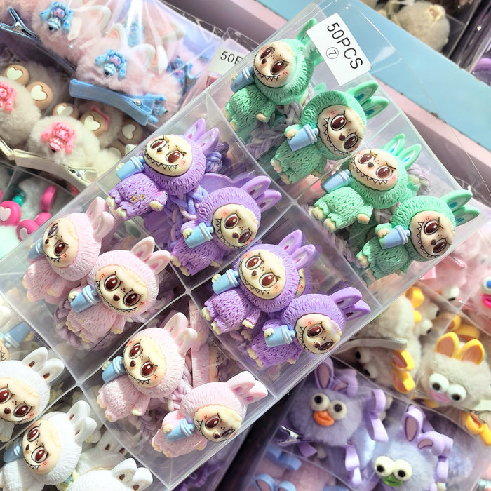 Wholesale 50pcs Cute cartoon doll, children's ponytail headband, rubber band headband