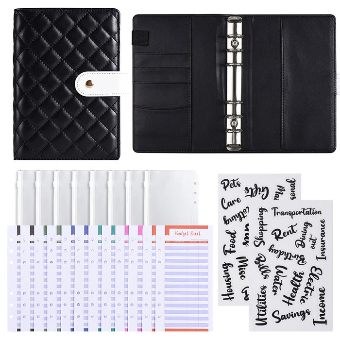 Wholesale Macaron Pu Leather Loose-Leaf Accounting Notebook Creative Cash Budget Financial Planning Notebook