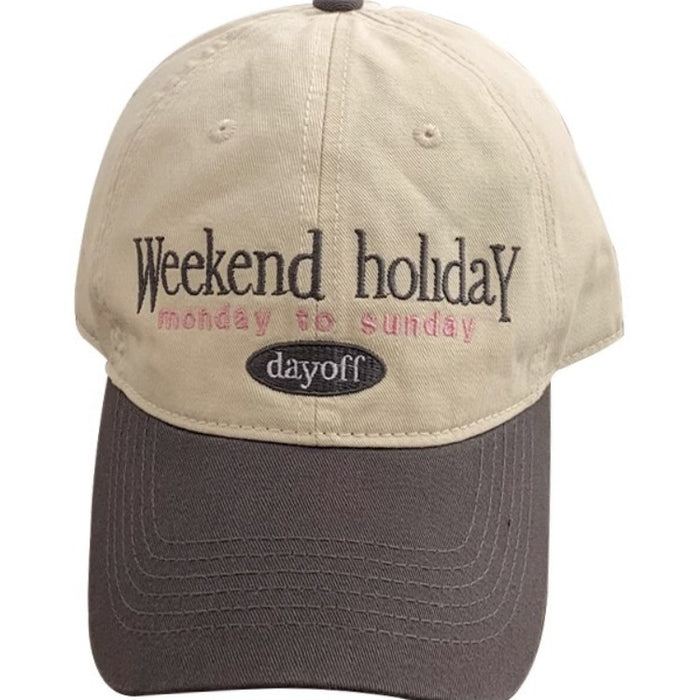 Wholesale Baseball cap retro color blocked versatile soft top duckbill cap