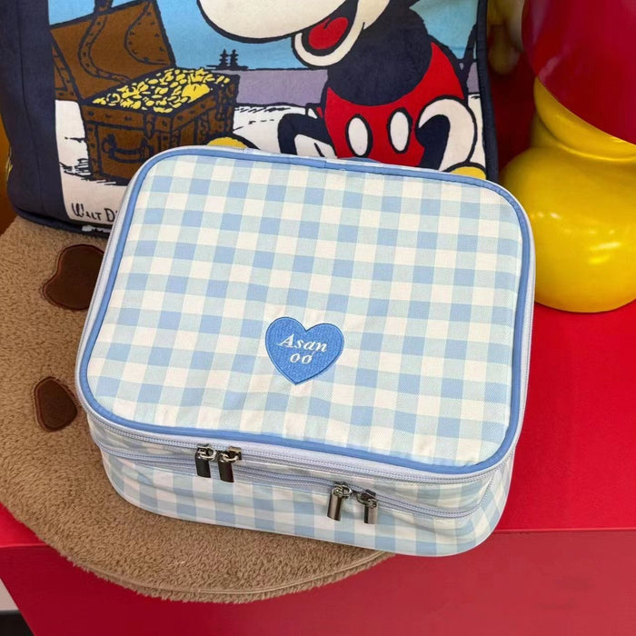 Wholesale Cosmetic Bag Portable Ins Portable Large Capacity Multi-Layer Professional Cosmetic Bag New Leather Simple