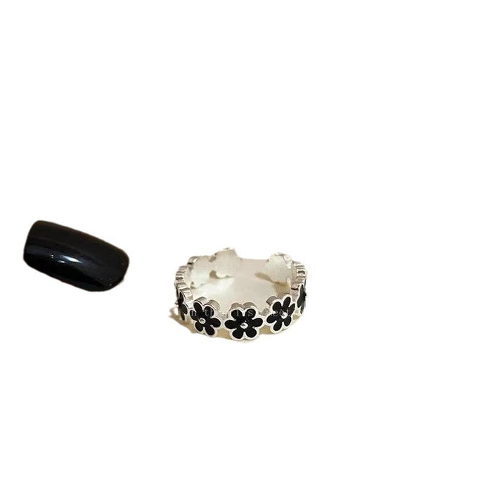 Wholesale Flower opening ring, female sweet retro temperament, index finger ring, high-end and versatile, niche ring
