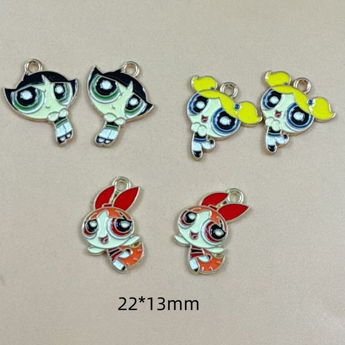 Wholesale 10pcs Alloy Oil Drip DIY Jewelry Accessories Cartoon Cute Anime Bracelets and Necklace Pendants