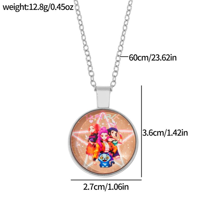 Wholesale Kpop Time Gem Heart Necklace
