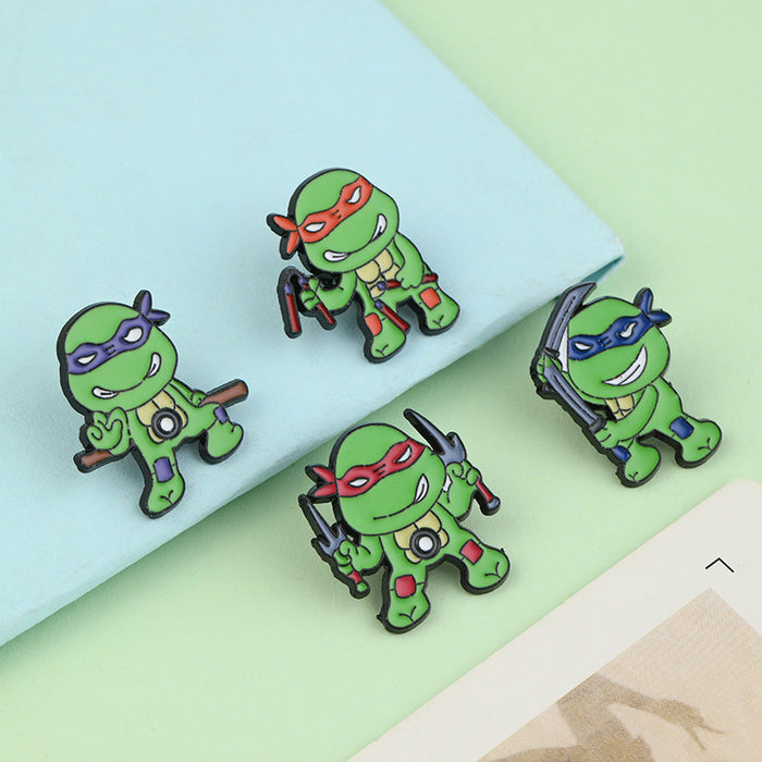 Wholesale Cartoon Character Badge Cartoon Alloy Oil Drop Brooch Green Turtle