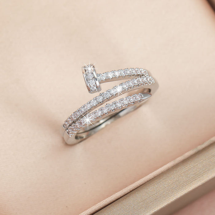 Wholesale Nail ring, female niche, high-end, light luxury, non fading index finger ring