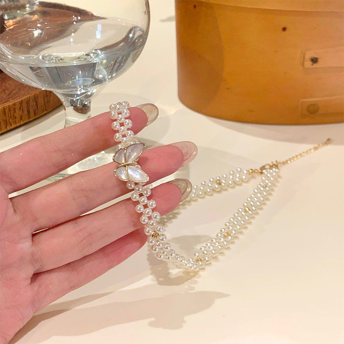 Wholesale Same multi-layer pearl necklace, high-end neck chain, bone chain design, jewelry accessories