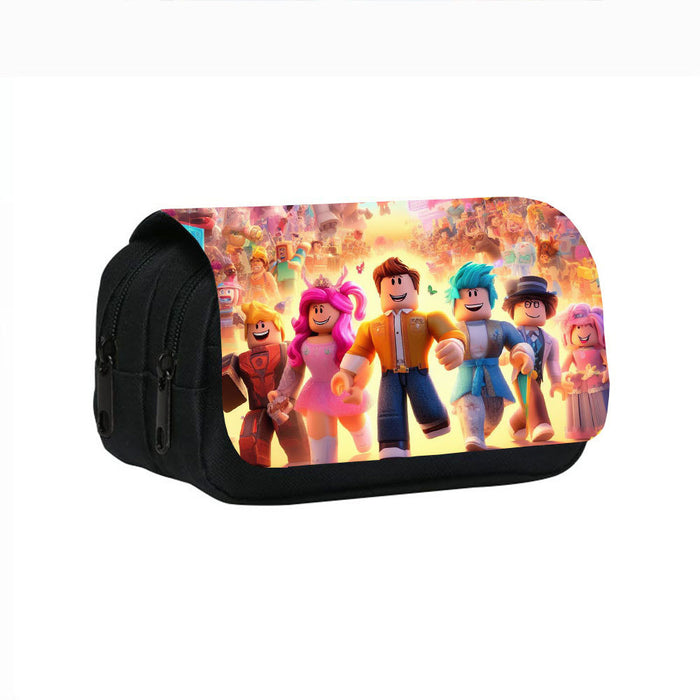 Wholesale Printing Double Layer Pencil Bag Cartoon Storage Bag