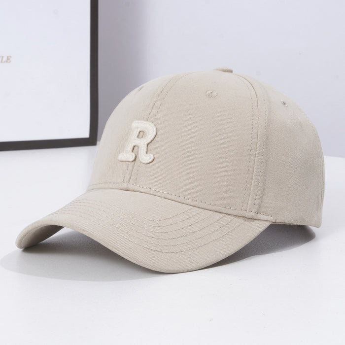 Wholesale Hard Top Baseball Cap Face Small Sun Protection Letter R Cap for Men