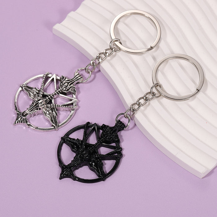 Wholesale Magic God Pan Skull Sheep Head Keychain Art Alloy Pendant