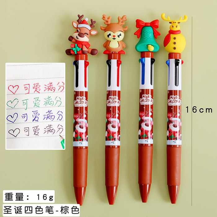 Wholesale Ballpoint Pen Student Stationery Prize Gift Christmas Gift Award Christmas Reindeer Multicolor