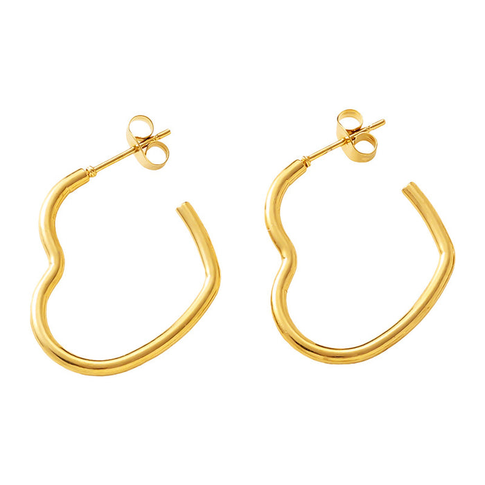 Wholesale Fashionable geometric stainless steel earrings, simple and fashionable hexagonal titanium steel earrings