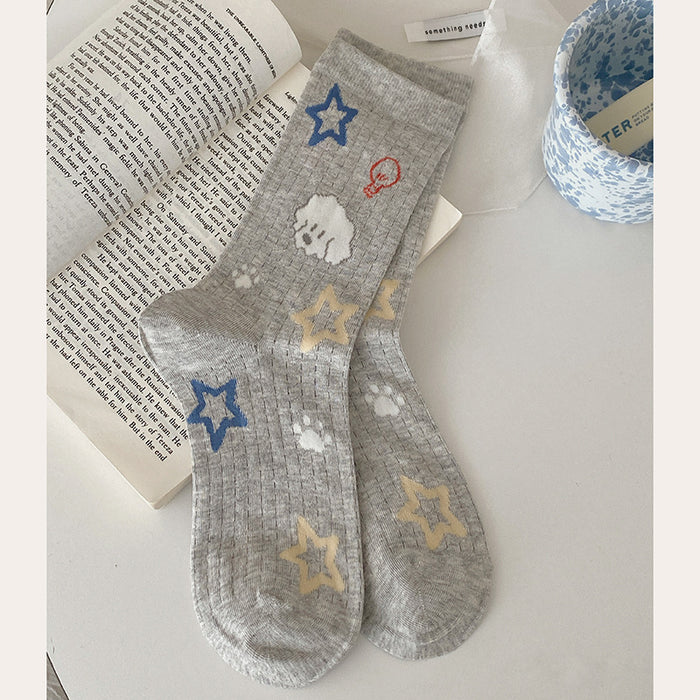 Wholesale Socks, mid tube socks, cotton socks, cartoon thin mesh, breathable