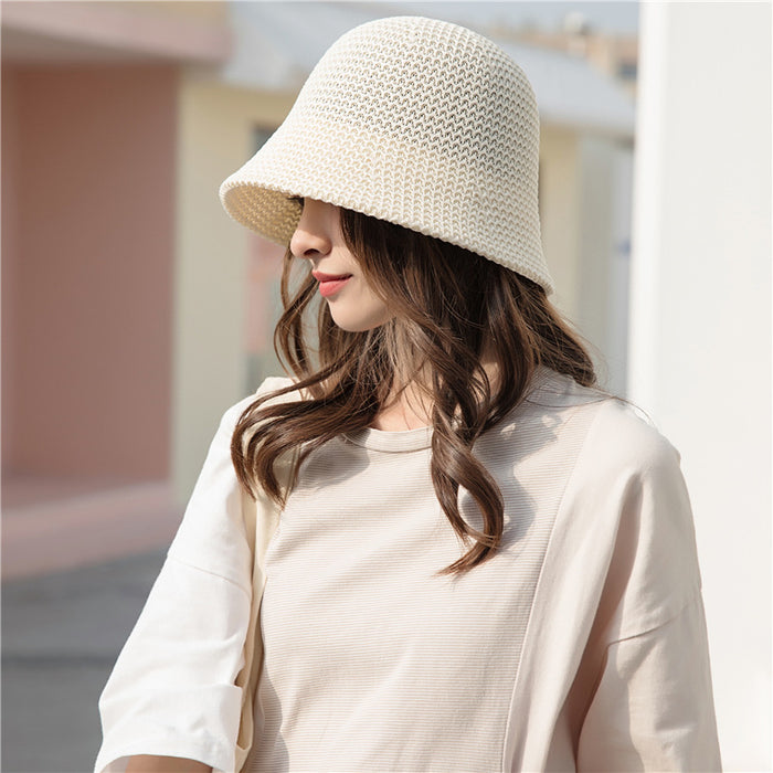 Wholesale bucket hat women's sun-proof hollow thin breathable sun hat bucket basin hat