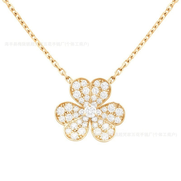 Wholesale Gold Plated Clover Necklace Women' s Fashion Jewelry