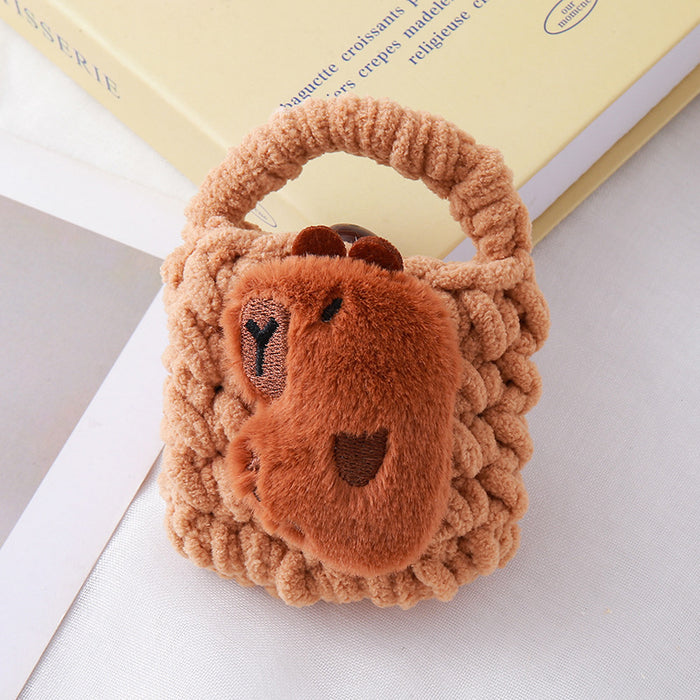 Wholesale Cartoon Cute Big Ear Dog Knitted Mobile Phone Bag Plush Dolphin Zero Wallet Earphones Mini Storage Bag