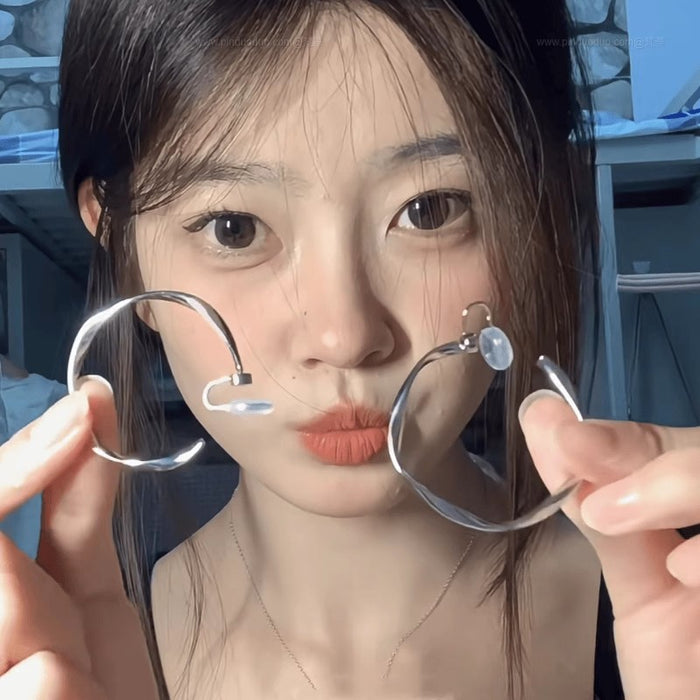 Wholesale Ear clip without ear hole, exaggerated irregular large circle earrings, retro earrings