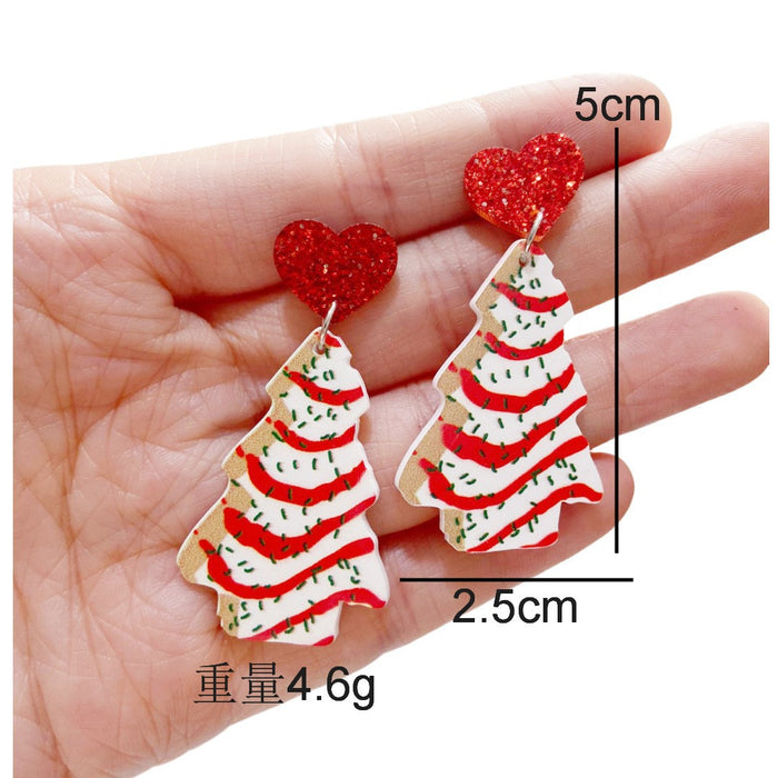 Wholesale Christmas Cartoon Acrylic Earrings Fashion Jewelry Accessory for Gift MOQ≥2