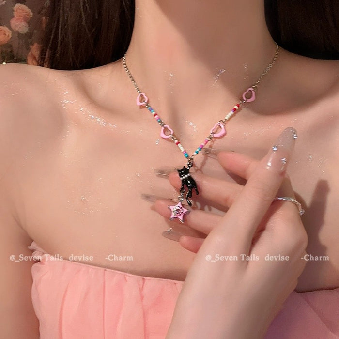 Wholesale Versatile Love Necklace Beaded Clavicle Chain Jewelry