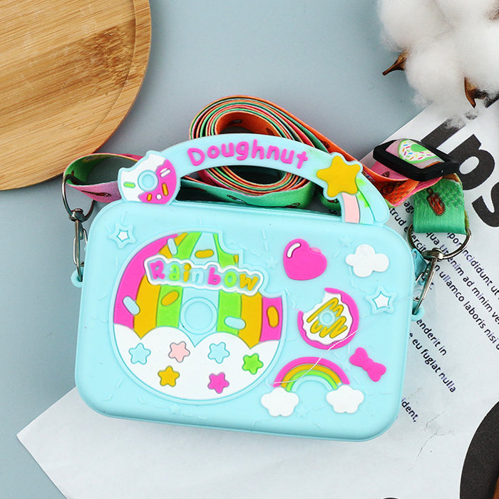 Wholesale Cute Silicone Crossbody Bag Cartoon Design Macaron Color Coin Purse MOQ≥10