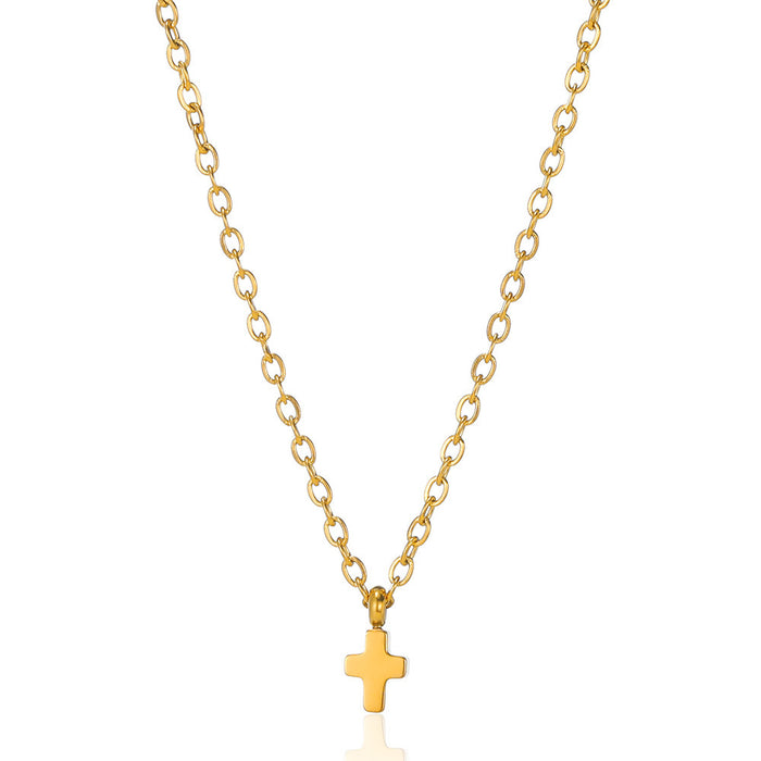 Wholesale Micro inlaid zircon cross pendant necklace collarbone chain jewelry