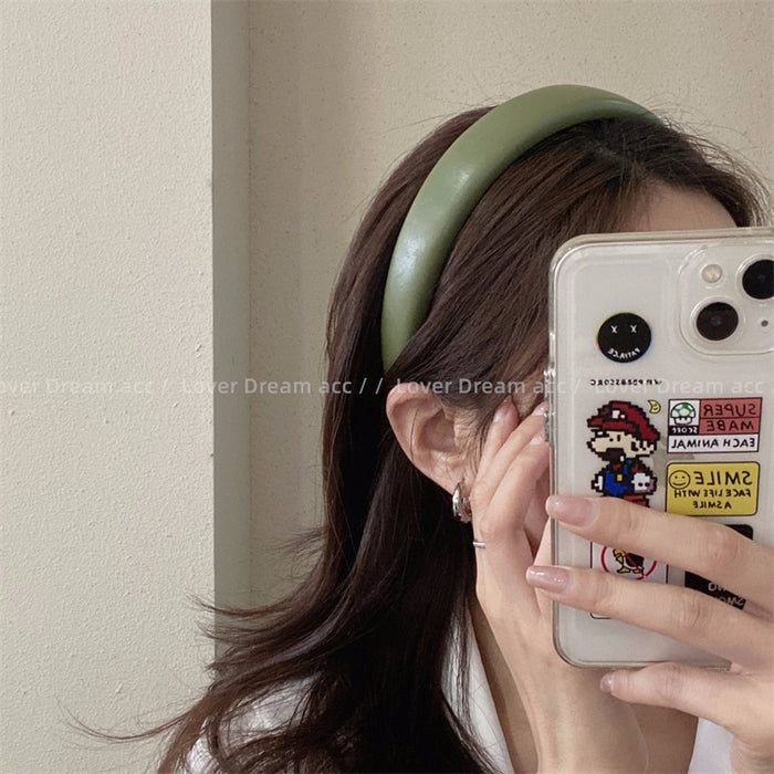 Wholesale Faux leather headband, retro fashion, high-end feel, headband, headwear