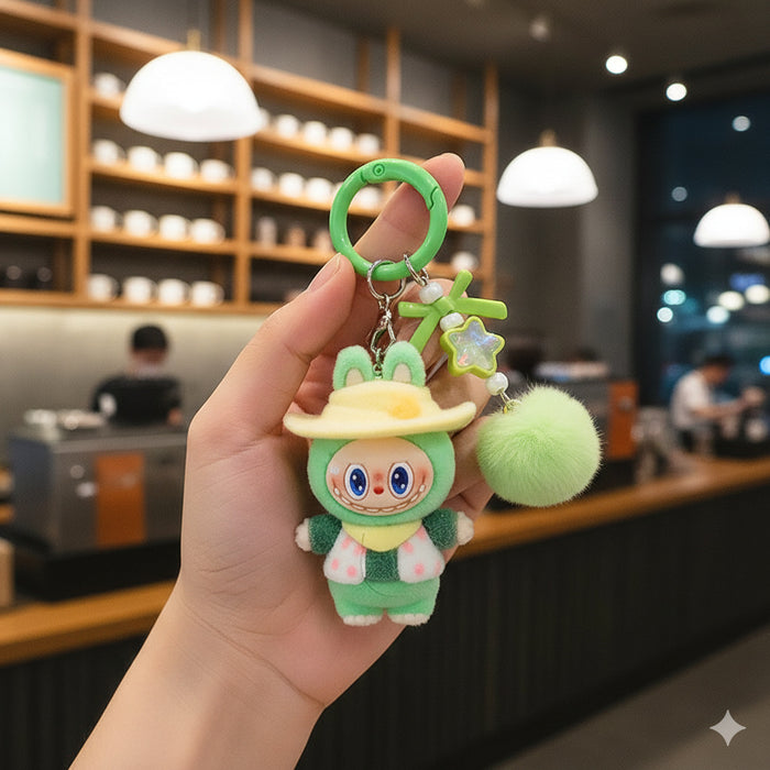 Wholesale Flocked Soft Rubber Doll Keychain