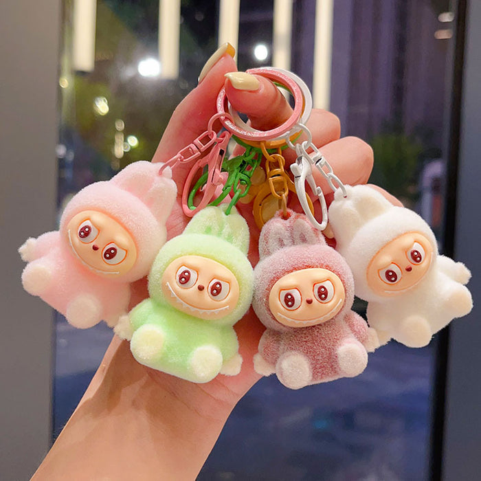 Wholesale Flocked Doll Keychain Cartoon Cute Doll Student Backpack Pendant Claw Machine Gift