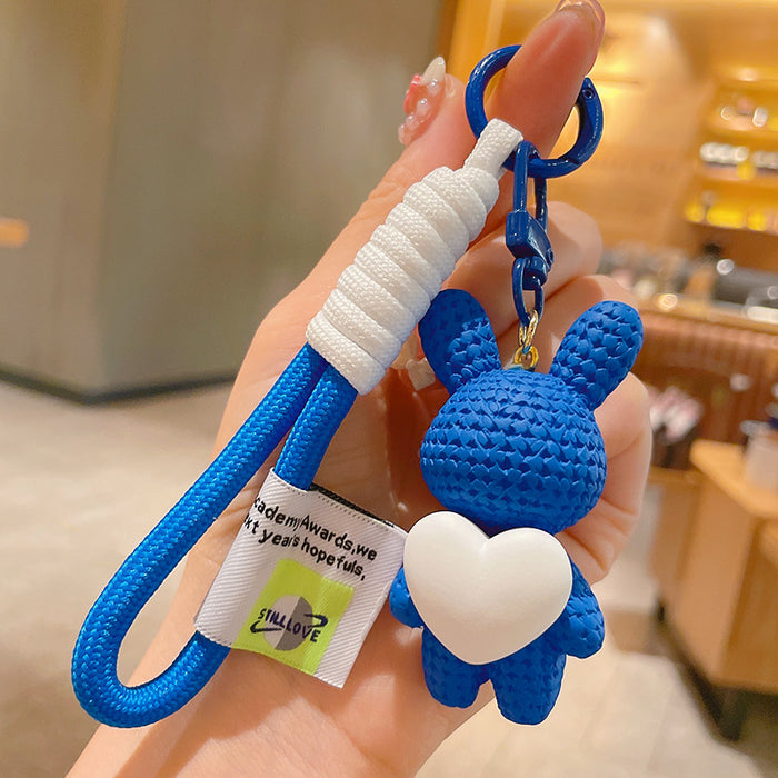 Wholesale Cartoon Resin Heart Rabbit Keychain JDC-KC-ShuoT020